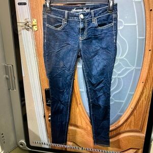 American Eagle Outfitters Women's Dark Blue Skinny Jeans